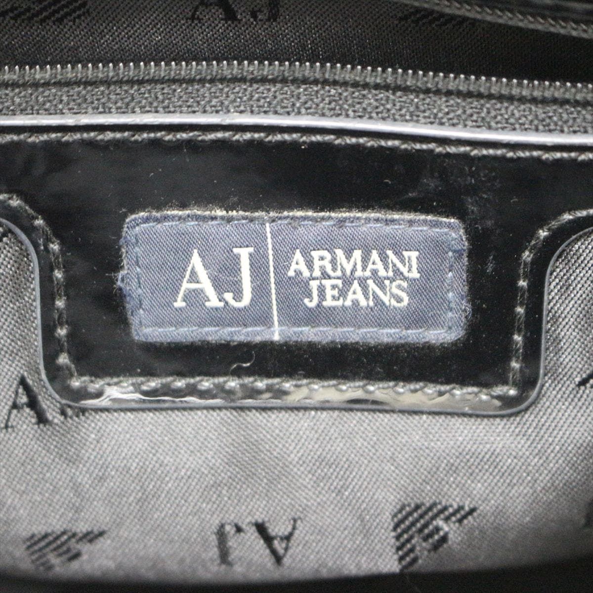 ARMANIJEANS(アルマーニジーンズ) トートバッグ 黒 エナメル（合皮）