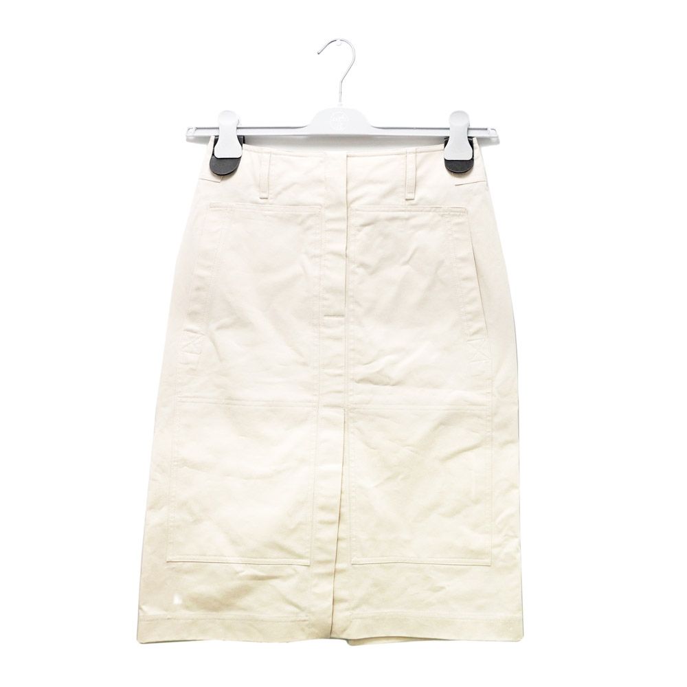 エルメス　スカート　38 名東】エルメス スカート ギャバジン ホワイト 白 38サイズ コットン