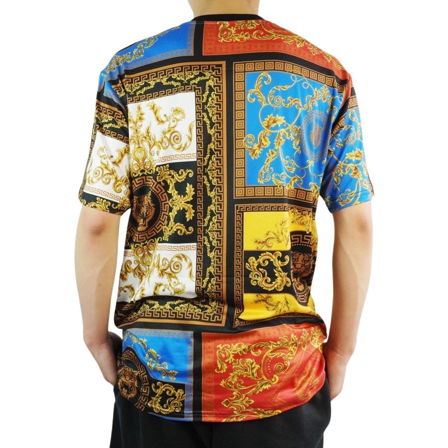 TシャツビクトリアスVICTORIOUSヴェルサーチ風総柄　Mサイズ　他多数 送料無料ビクトリアス デニムシャツ Gジャン VICTORIOUS