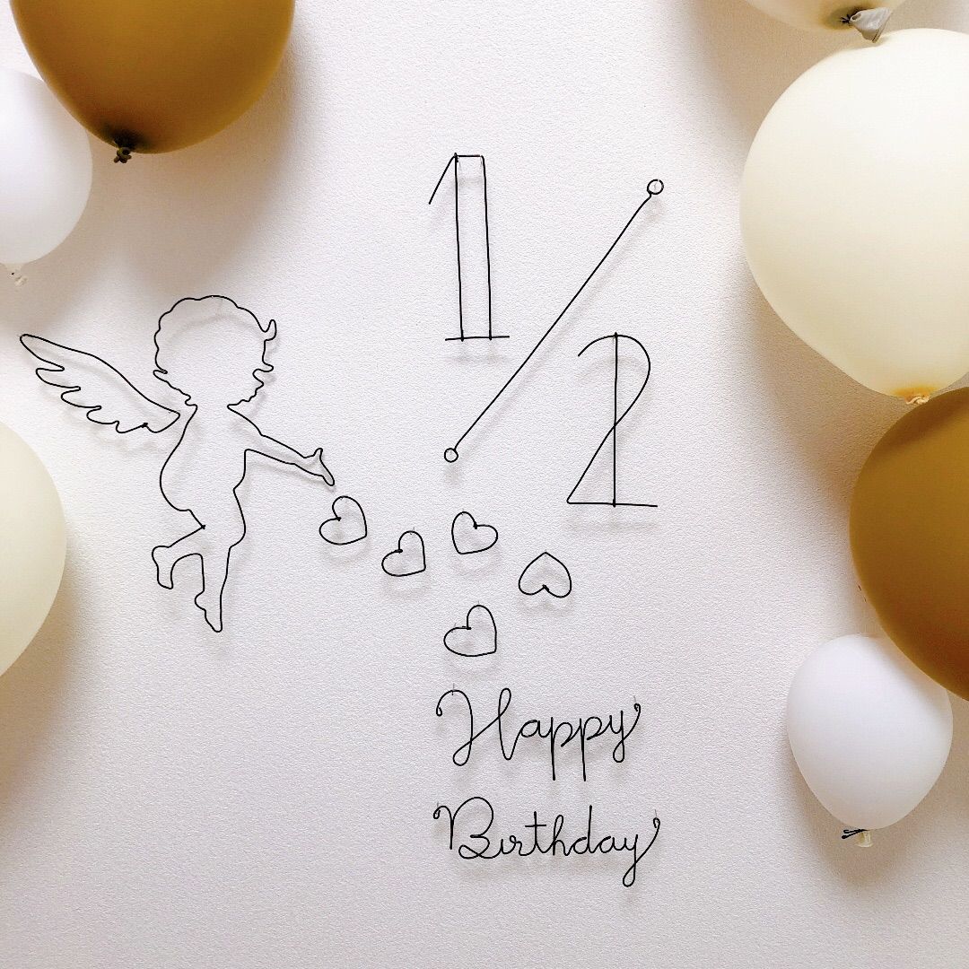 ワイヤーアート 立体数字 １つ 誕生日 飾り レターバナー シンプル