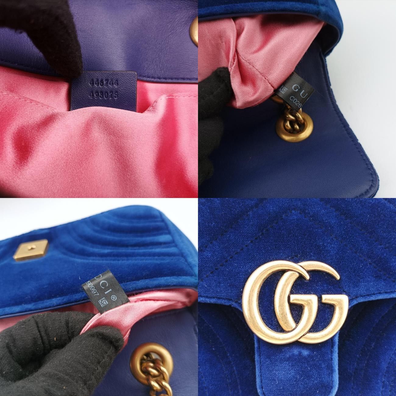 グッチGucciGGマーモントブルーベロア446744C026290997
