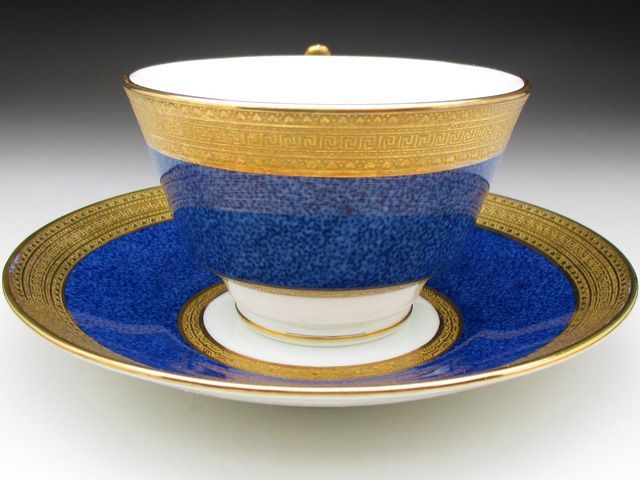 コウルドン 金彩ブルー カップ＆ソーサー アンティーク 1905年 (d