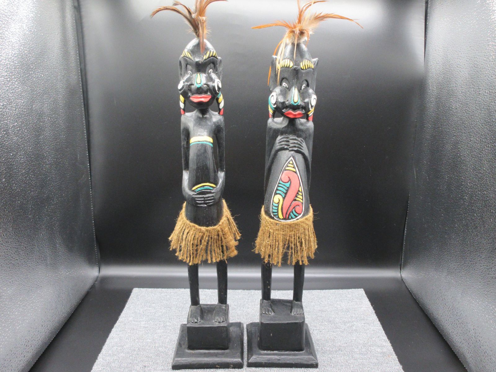 アンティーク アフリカ彫刻(木彫) アフリカの騎獣人物像 アフリカン