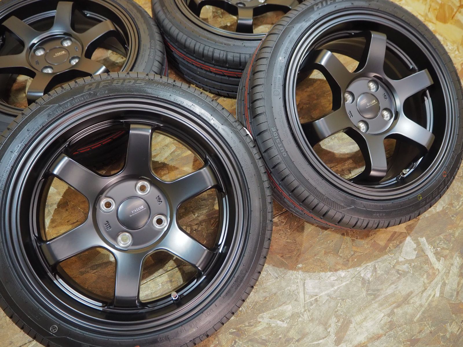 逆ゾリ 165|50R15 6.5J 38 4H100 人気 軽量 深リム 引っ張り タイヤホイールセット 1台分 アルト エブリイ スペーシア ワゴンR ライフ デイズ エッセ コペン ミラ ムーヴ 軽トラ 軽箱 軽四 カスタム マットブラック