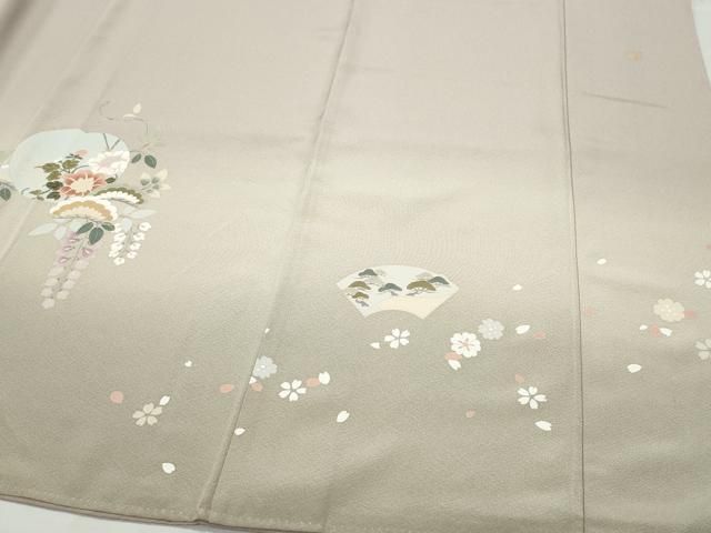 花菱文　金彩　正絹　逸品 平和屋着物○訪問着 作家物 駒刺繍 草花文 金彩 正絹 逸品