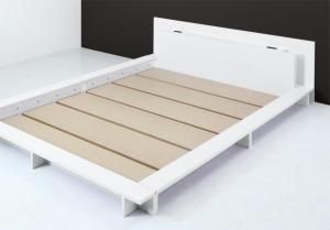 モダンライト?コンセント付きローベッド ベッドフレームのみ セミダブル