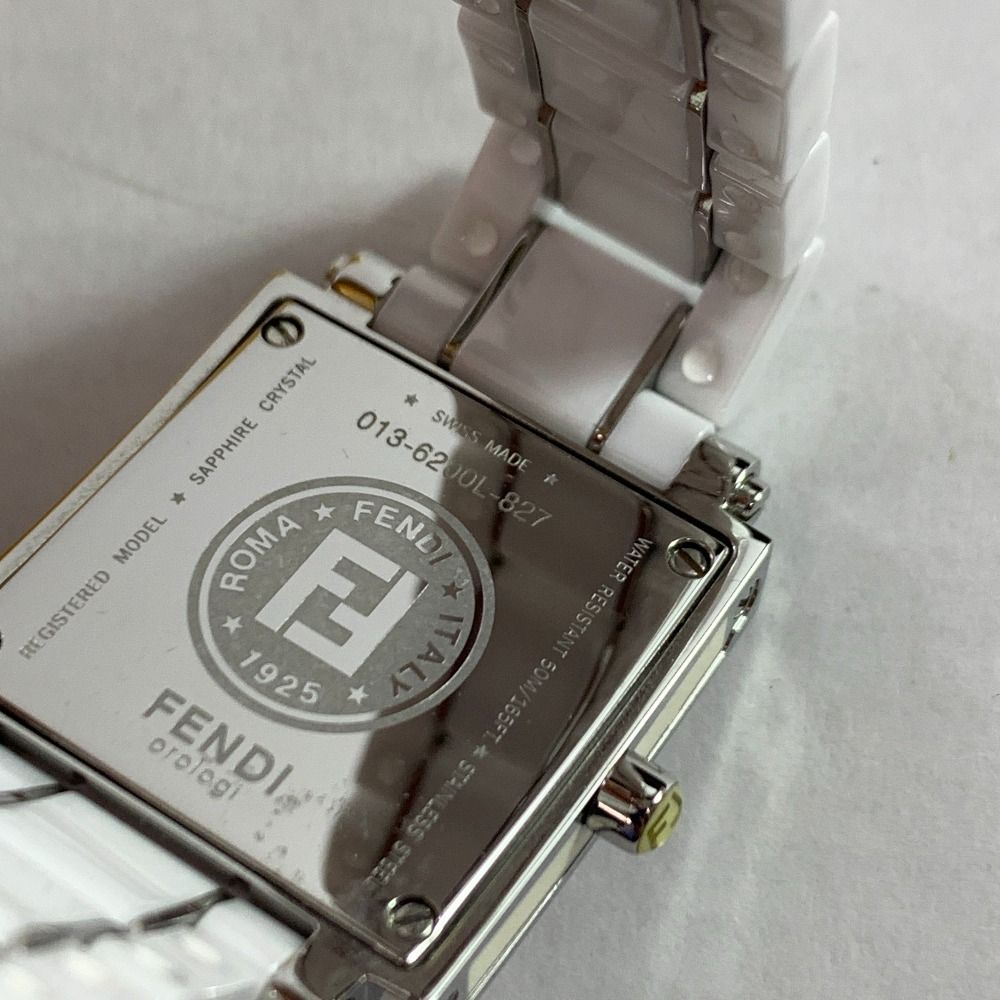 中古】04w0572▽※FENDI フェンディ クアドロセラミック クォーツ