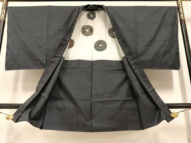 平和屋着物●男性　本場大島紬　アンサンブル　100亀甲　総詰め　正絹　逸品　未使用　AAAZ2372ph 平和屋着物○男性 本場大島紬 アンサンブル 100亀甲 総詰め 正絹 逸品