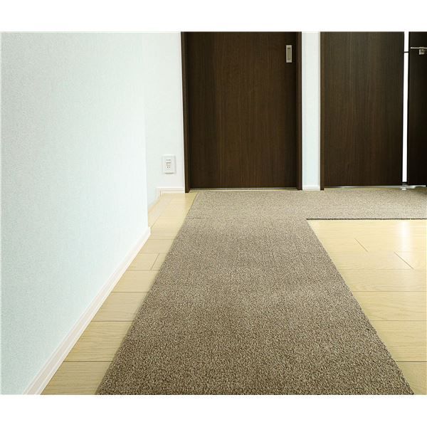 全国無料，新品 ラグタス 廊下敷マット BR ブラウン ラグ・カーペット