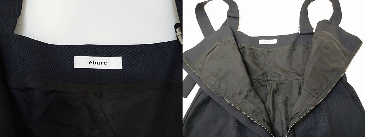 ebure サロペット　黒　36サイズ ebure エブール オールインワン サロペット サイズ36 ブラック