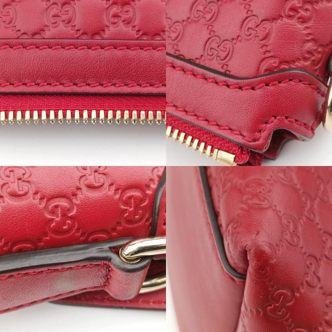 グッチGucciマイクログッチシマレッドレザー449656E028909356