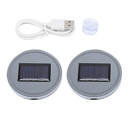 Haofy LEDカーカップマット、2ピースUSB充電ソーラー充電LEDカーカップコースター自動ライトオンオフ自動車トラック車両用オートカップパッド