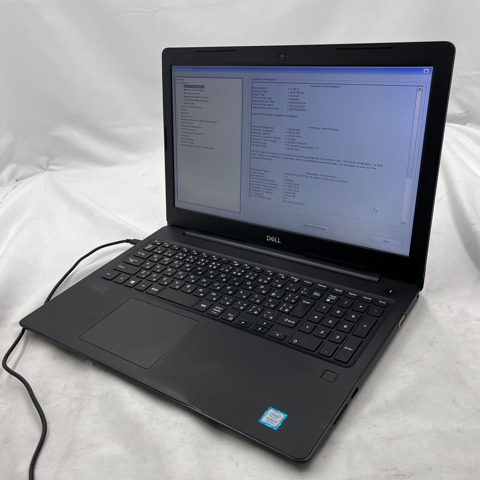 キーボード不良あり|ジャンク DELL Latitude 3590 Core i5 8250U 8GB ｽﾄﾚｰｼﾞ無 15.6インチ OS無し ノートパソコン RM515