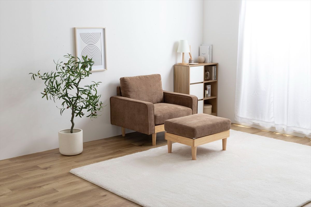 IKEA イエロー ハイバック 1人掛けソファ オットマン付き10/8まで限定