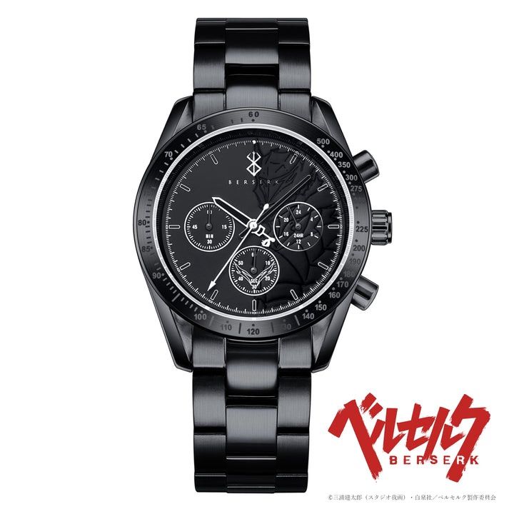 Berserk Natural Diamond Chronograph Wristwatch / All Black ⑧