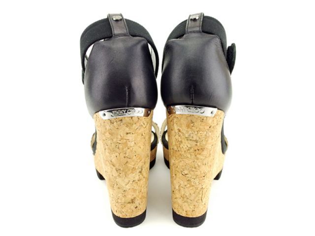 JIMMY CHOO ウェッジソール ３７ ジミーチュウ ウェッジソールサンダル 37 パテント ストラップ