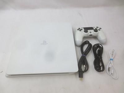 ゲーム プレイステーション4 PS4本体 CUH-2100A グレイシャーホワイト 動作品 周辺機器付き