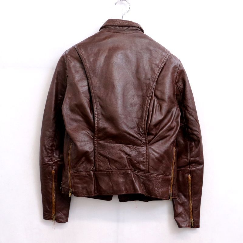 70s ブルックス BROOKS 裏地ボア レザー ジャケット レディース 表記34サイズ