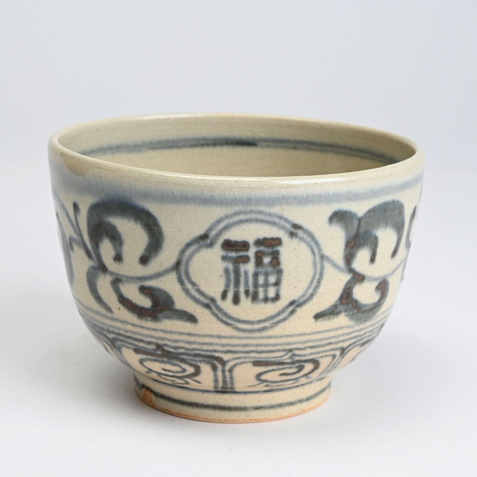 楽山窯造 安南 茶碗 茶道具 楽山窯・高麗茶碗・抹茶碗・紅安南・No.230730-