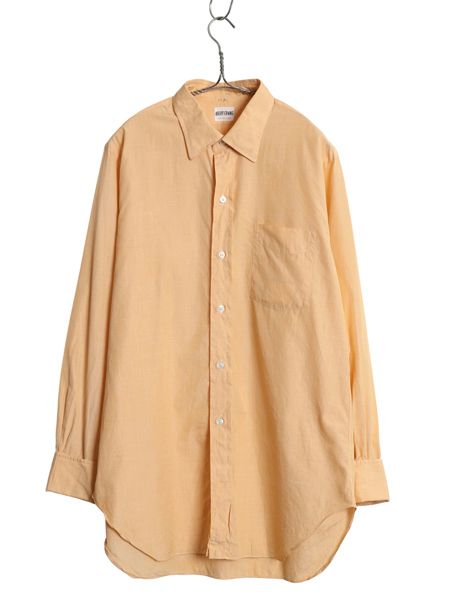 なクーポン配布中! 60s 70s ビスポーク アスコットチャン 長袖 ドレス シャツ メンズ L 程| 古着 ヴィンテージ カスタムメイド ダブルカフス コットン 無地