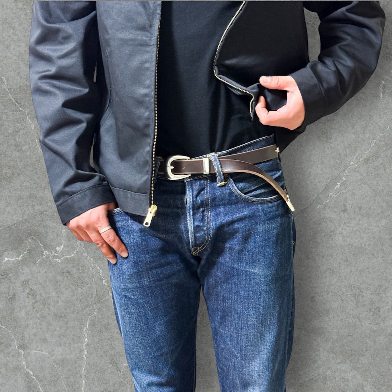  スタッズウエスタンベルトUKサドルチョコ01 23 mm ベルト 小物