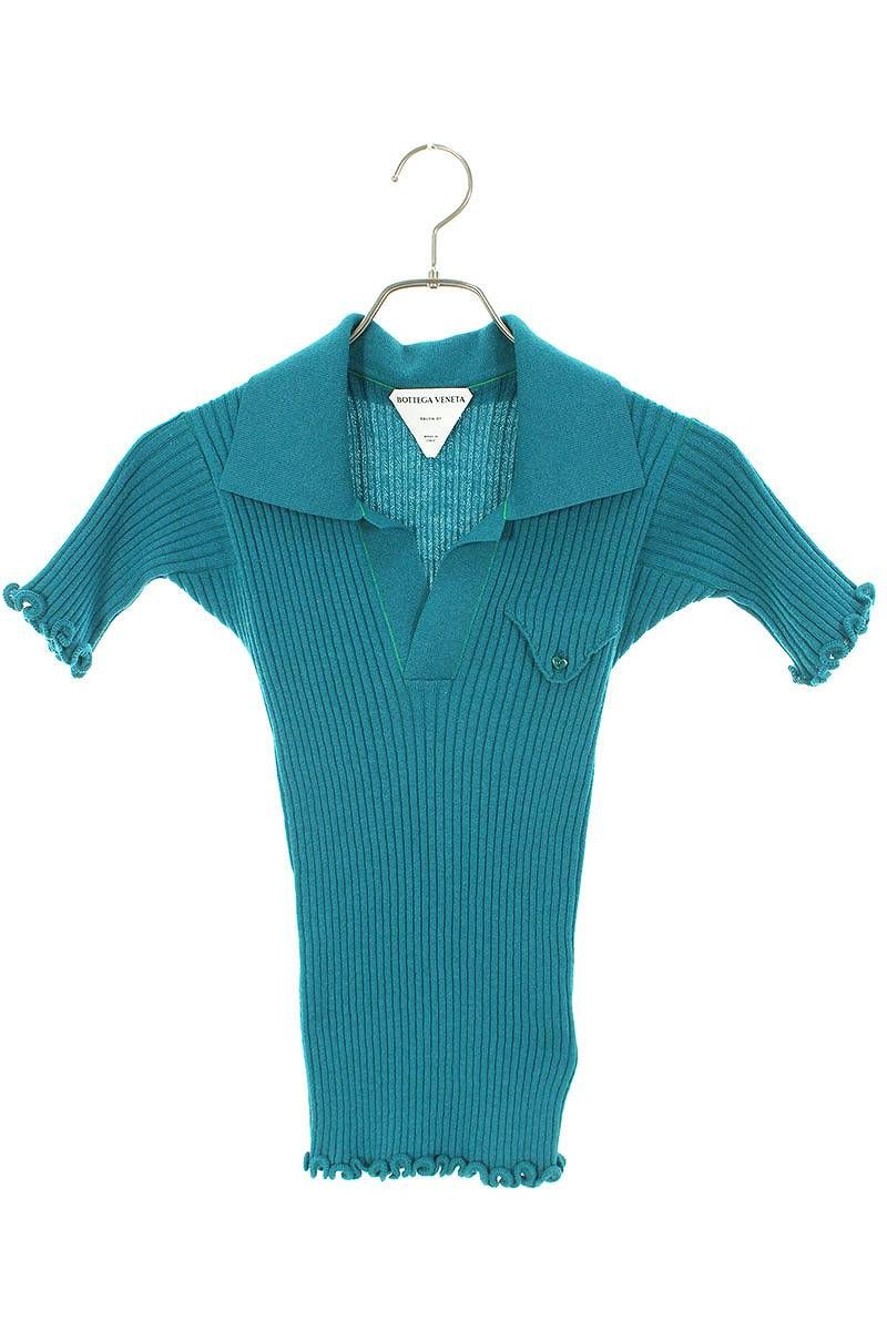 ボッテガヴェネタ 21SS 656279 V0QZ0 リブニット半袖ポロシャツ