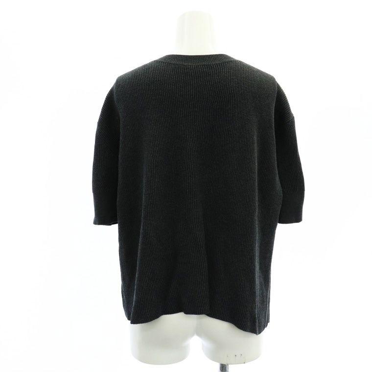 サイ SCYE Ribbed Cotton Twist Front Sweaterトップス ニット カットソー 五分袖 36 S グレー /AT ■OS ■PN レディース サイ SCYE Ribbed Cotton Twist Front Sweaterトップス ニット