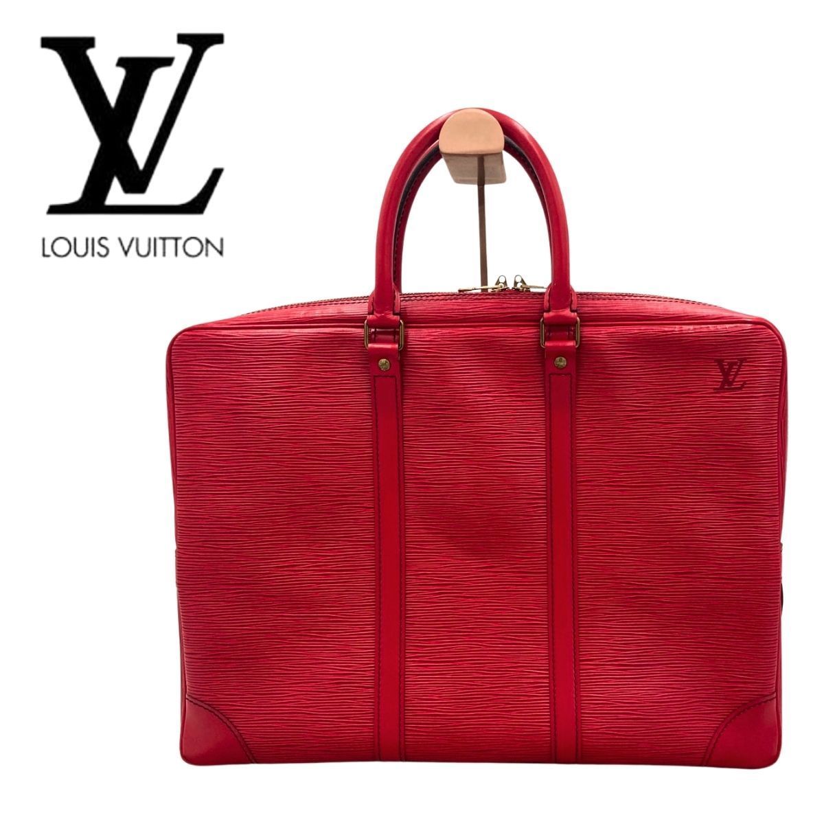 【GWセール5/9終了】 　LOUIS VUITTON 　ルイヴィトン　エピ ポルト ドキュマン ヴォワヤージュ 　正規品　シリアル有 M54477　 カスティリアン　レッド 　バッグ 　ブリーフケース 　赤　送料込　迅速発送約W41×H29×D7cm