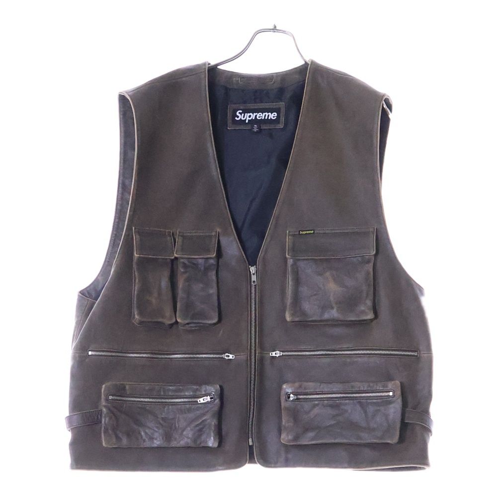 SUPREME (シュプリーム) 25SS Leather Cargo Vest ラムレザー