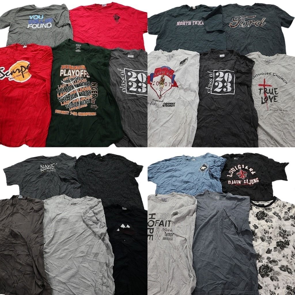 古着卸 まとめ売り カラーmix プリント 半袖Tシャツ 20枚セット