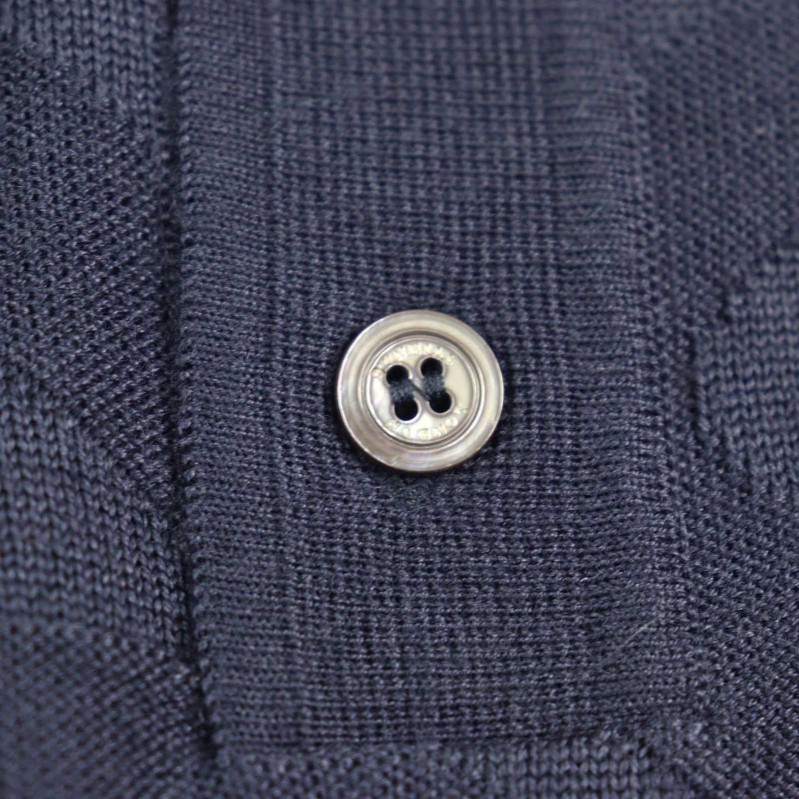 未使用品○Dunhill ダンヒル ウール70% シルク混 ロゴ刺繍 ポロカラー  