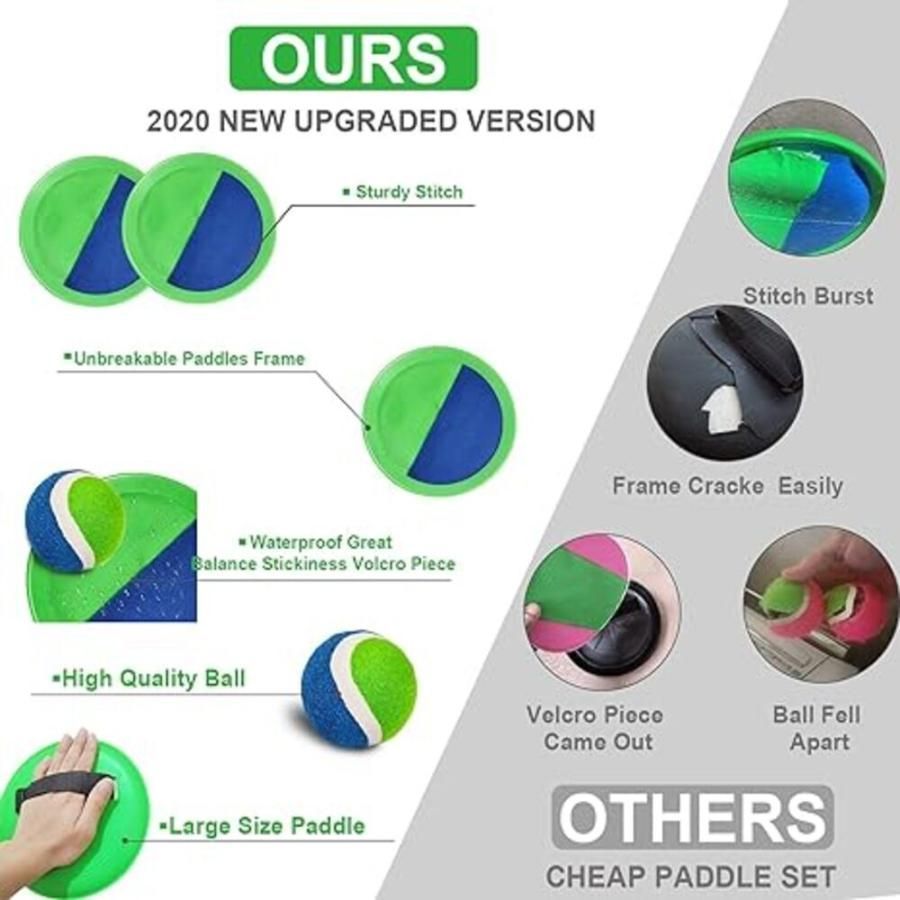 ボールキャッチセット おもちゃ 屋外 プール 海 ビーチ キャンプ 旅行 キッズ グリーン WWW_TRAVELLANDINDIA_COM