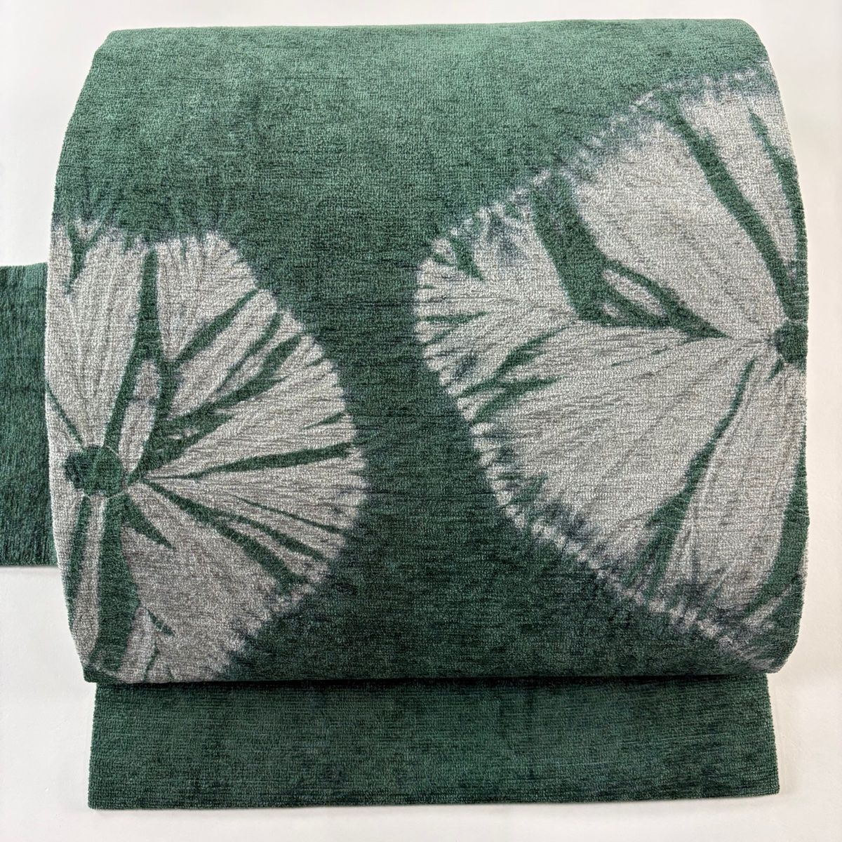 【美品】 名古屋帯 名品 幾何学 緑 正絹 【】