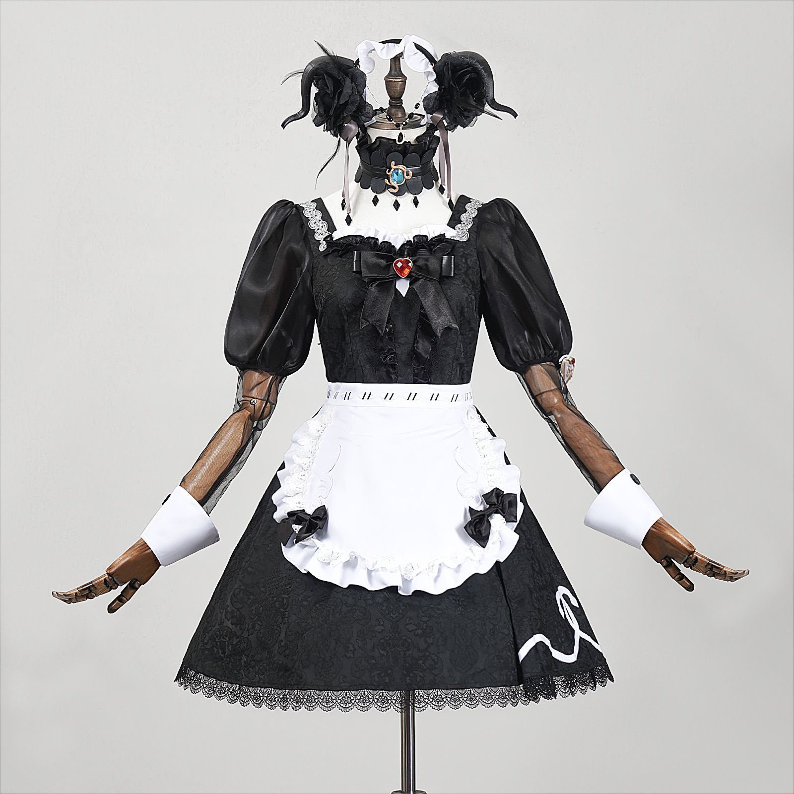 第五人格 祭司 悪魔メイド服 フィオナ?ジルマン コスプレ衣装 ウィッグ 靴別売り |制服 大人 人気 日常服 ステージ服 舞台 ハロ