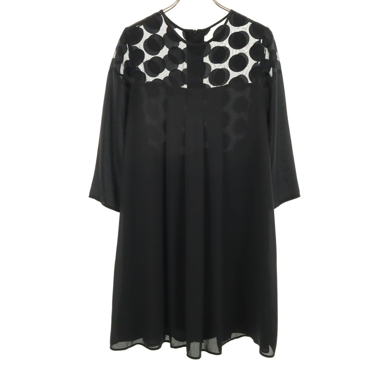 CLAUDIE PIERLOT クローディピエルロ ドット柄切替 7分袖 シアー CLAUDIE PIERLOT クローディピエルロ ドット柄切替 7分袖 シアー