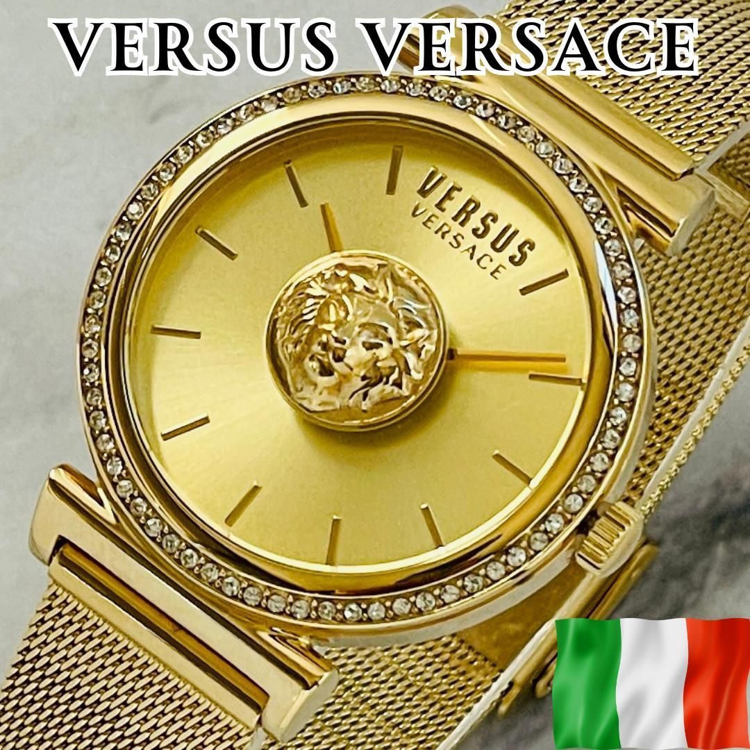 【新品】ヴェルサス/ヴェルサーチ 腕時計 ゴールド レディース 高級ブランド