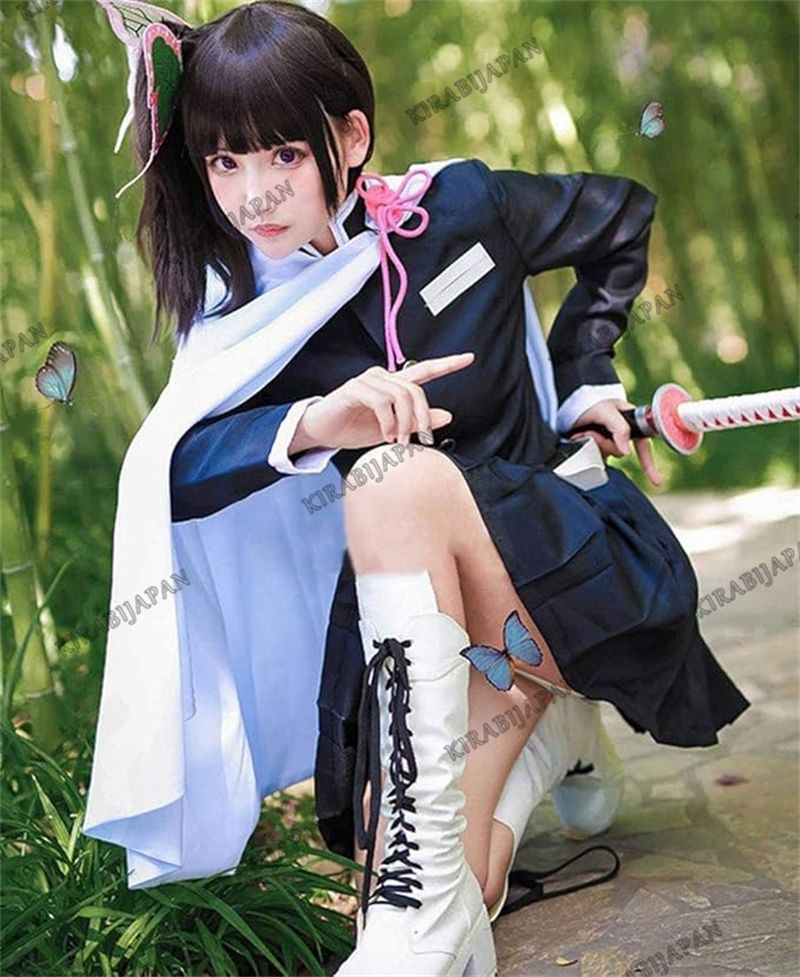 鬼殺隊コスプレ　カナヲ　鬼滅の刃　おまけ付き 大人用 鬼滅の刃 栗花落カナヲ ウイッグ付 コスプレ 衣装 鬼殺隊