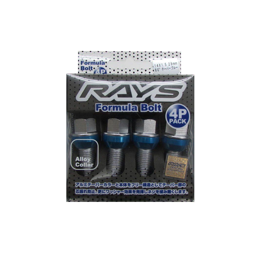 【RAYS(レイズ)】 フォーミュラボルトセット(17HEX) M14XP1.5 首下長28mm 60度テーパータイプ CP(クロームメッキ) 4本入り 7414000013405