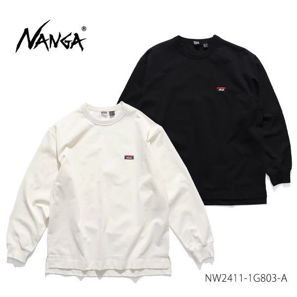 ナンガ NANGA ECO HYBRID BOX LOGO EMBROIDERY L|S TEE エコハイブリッド ボックスロゴ エンブロイダリー ロングスリーブティー 長袖 ロンT メンズ