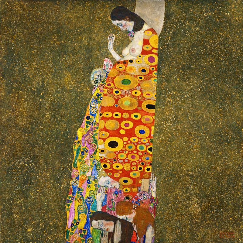 A2短辺正方形 クリムト ポスター 希望 アートポスター グスタフ