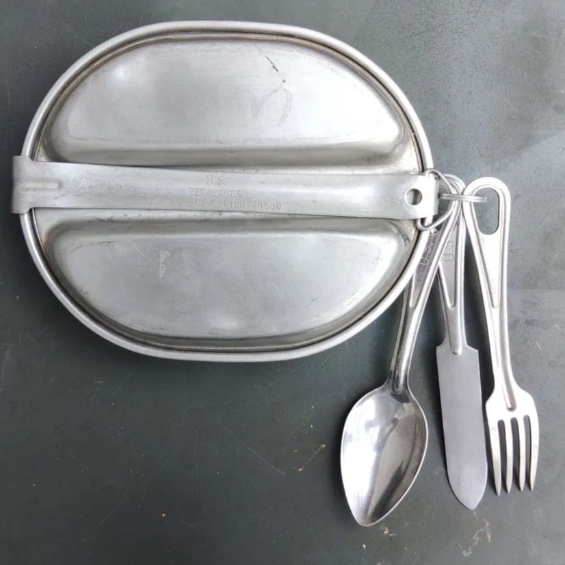 米軍 実物 1967年 メスキットパン カトラリーセット 送料無料 ④ 米軍