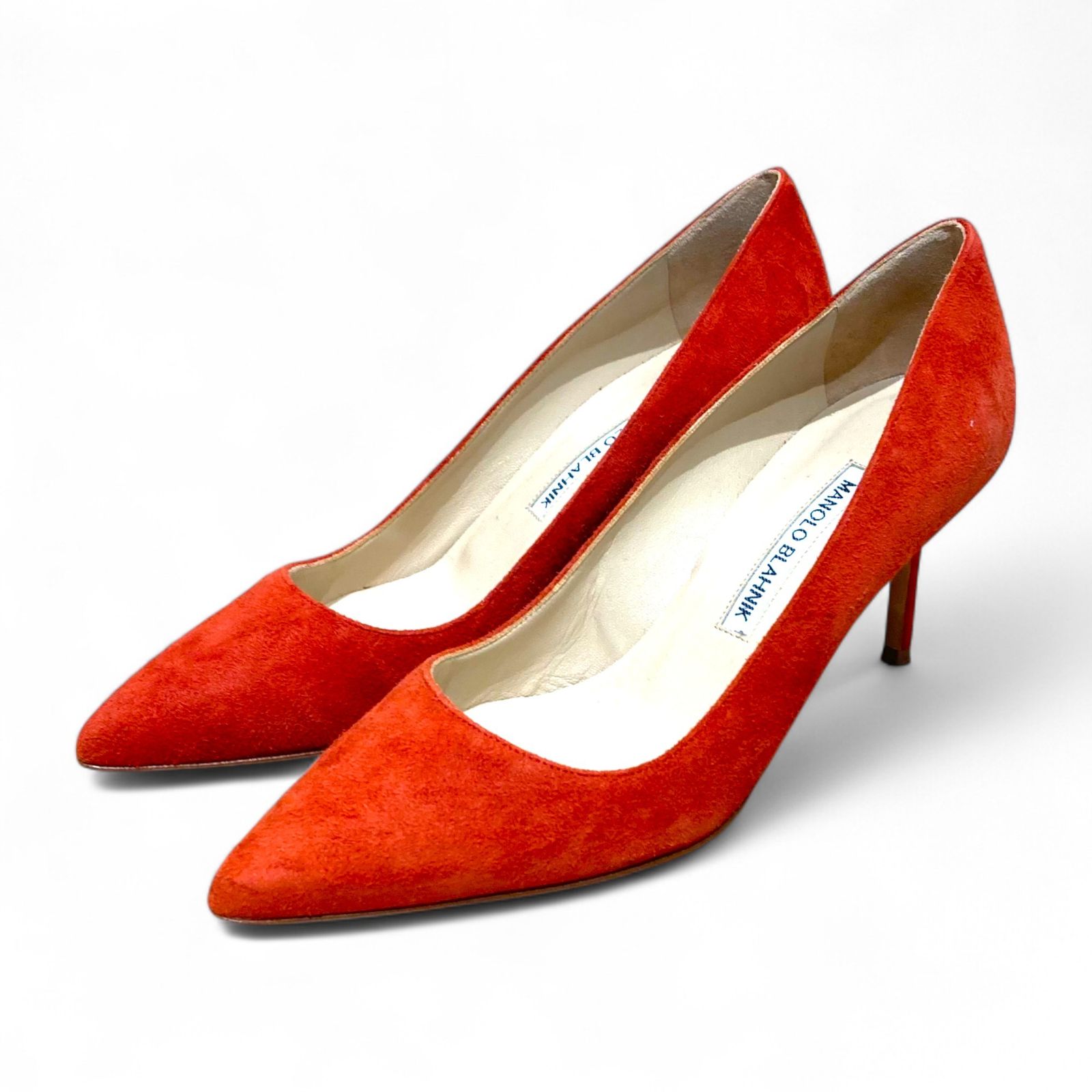 MANOLO BLAHNIK マノロブラニク ⑤ レザーパンプス レディース オレンジ 36