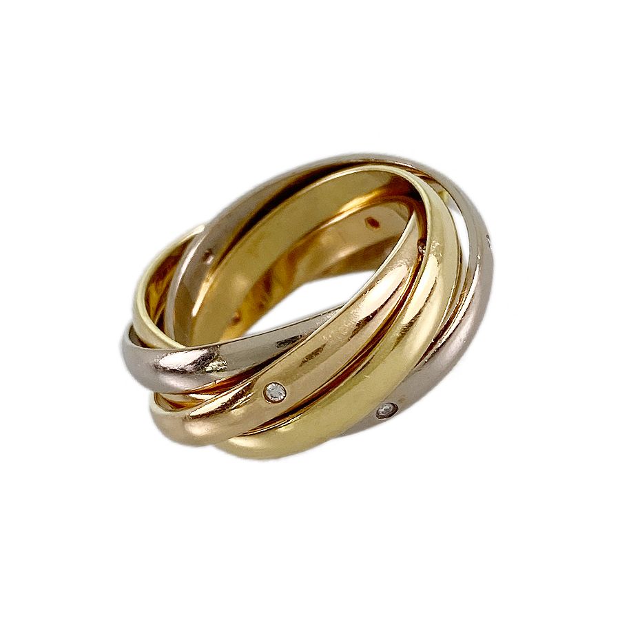 【カルティエ/Cartier】 トリニティリング 9号 K18YG/WG/PG CARTIER] Cartier Trinity 9.1g K18 Gold x YG PG WG No. 16