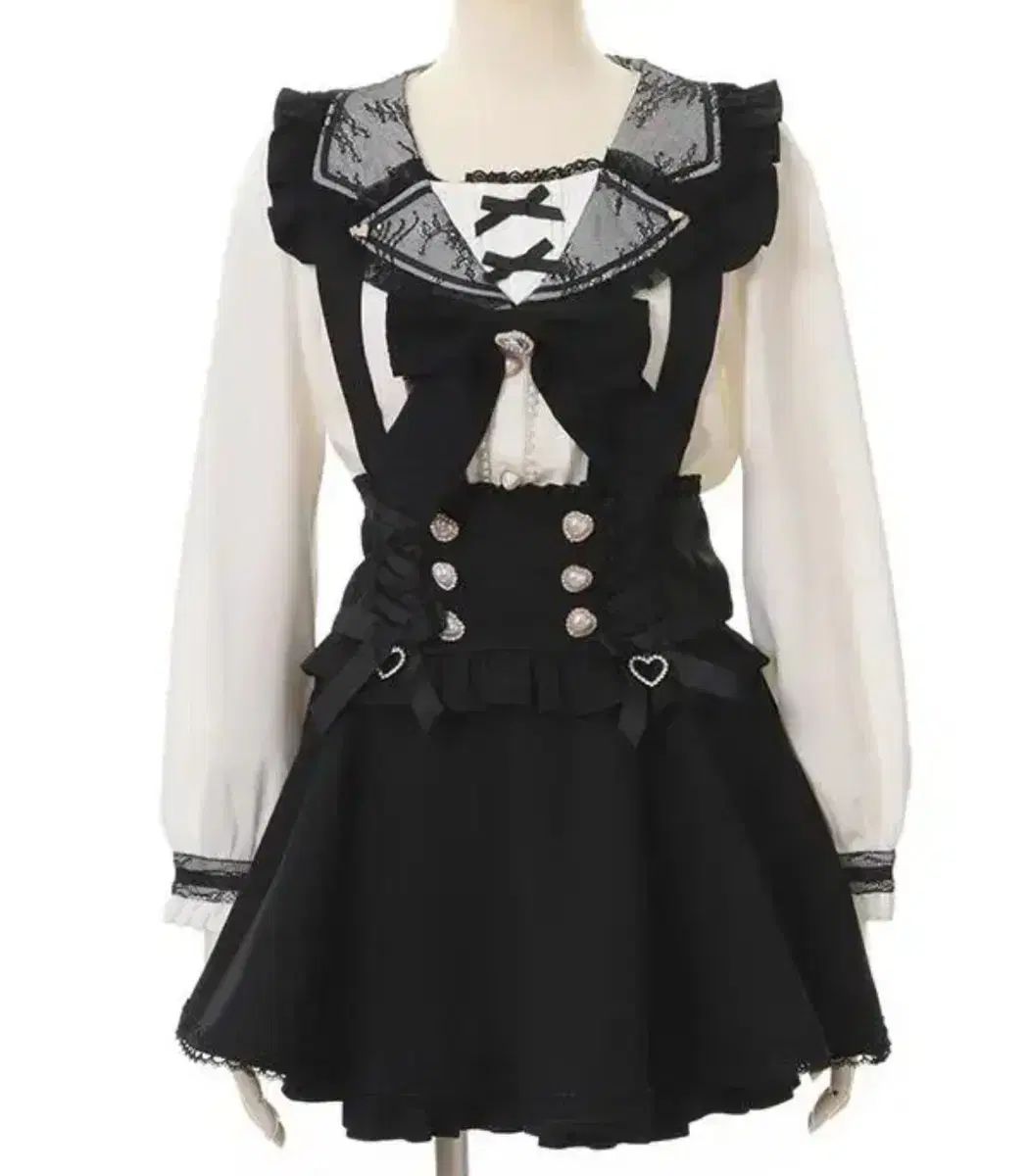 正規品 LIZ LISA (リズリサ) サスペンダースカート 黒 スカパン