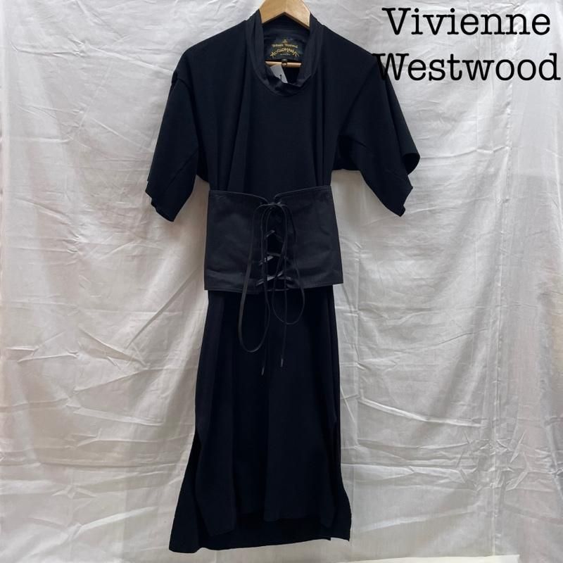 Vivienne Westwood ヴィヴィアンウエストウッド ワンピース ひざ丈スカート 16010013 18AW ANGLOMANIA アングロマニア コルセットワンピース BLK ブラック アシメ袖