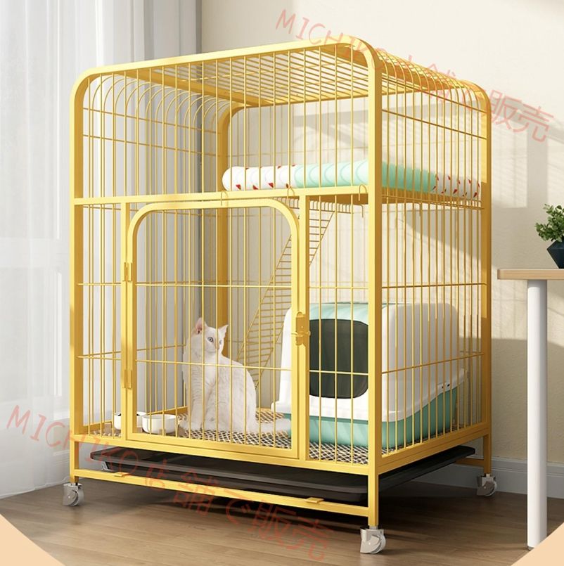 2層金属猫ケージ屋内猫エンクロージャ猫ベビーサークル金属小屋中小猫子猫キティ用