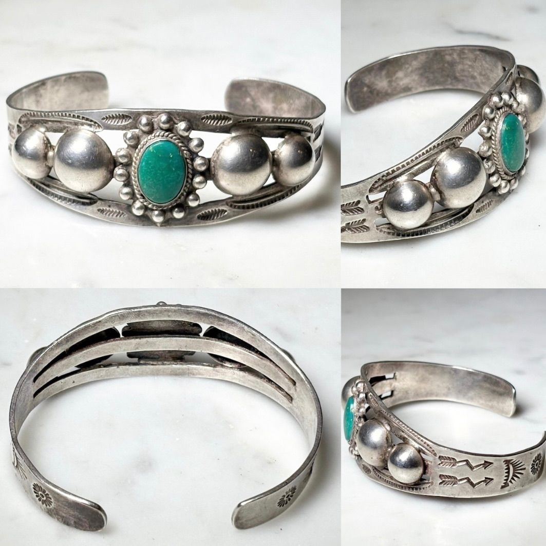 vintage 1930's~40's navajo Fred Harvey style silver turquoise