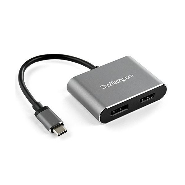 StarTech.com USB C-DisplayPort HDMI変換アダプタ 2in1 4K 60Hz対応 スペースグレーCDP2DPHD 1個
