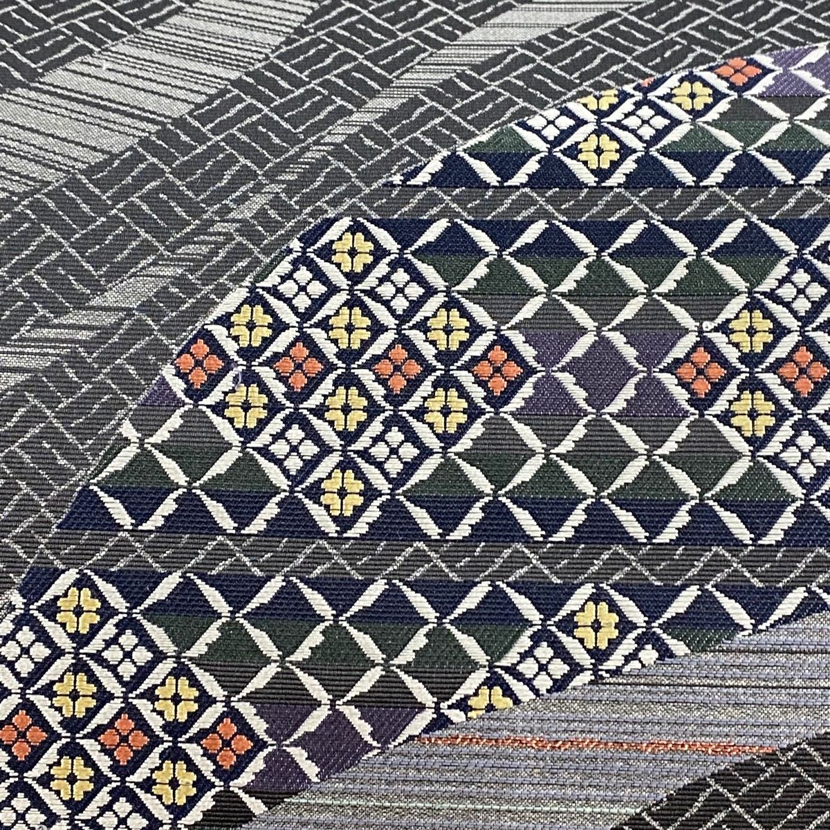 袋帯　波　六通　美品 袋帯 美品 名品 いろはにほへと 玩具 金糸 箔 ベージュ 六通
