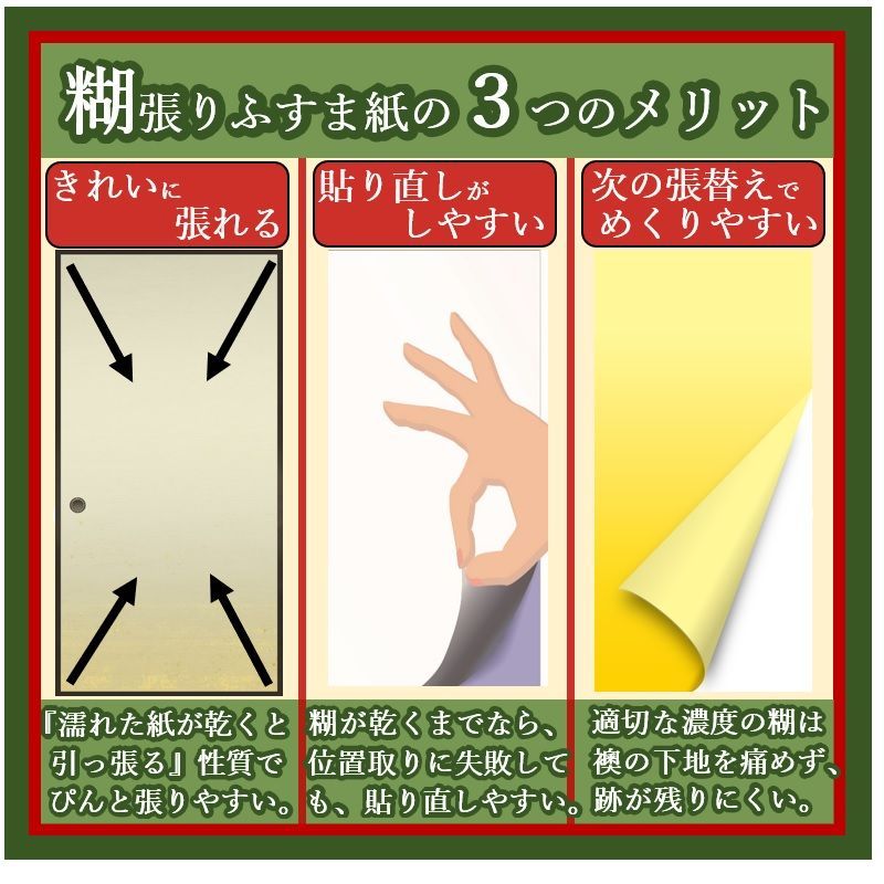 チェック模様 ふすま張替え